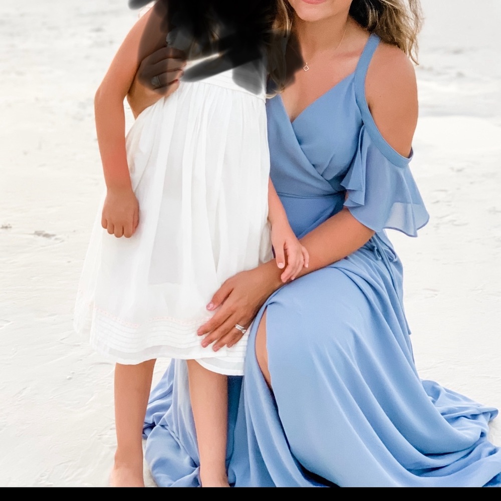 Lulu’s -SLATE BLUE WRAP MAXI DRESS